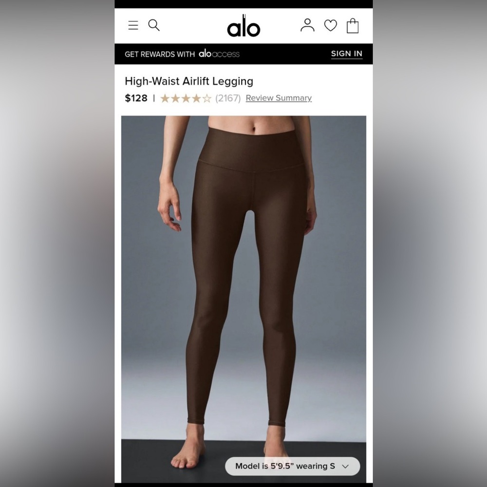 ALO Yoga Espresso High-Waisted Airlift Leggings